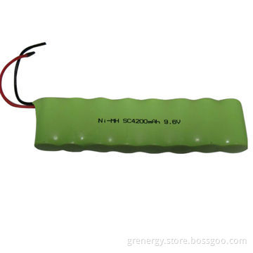 9.6V/4200mAh NiMH Rechargeable Battery, SC Sub-C Size, 10C Discharge Rate, High Drain Type